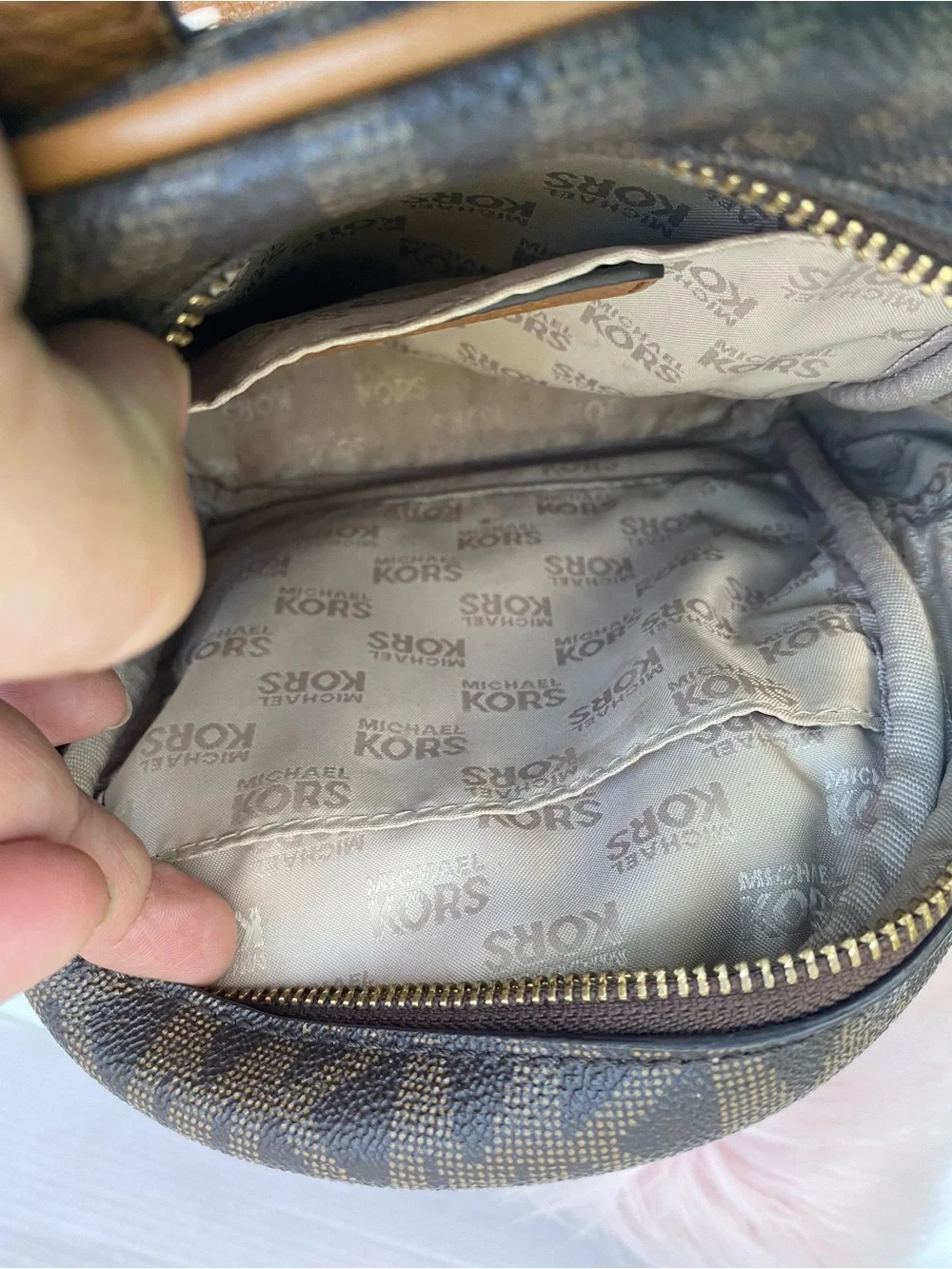 Michael Kors Brown MK Logo  iBackpack with Tan Accents🤎✨